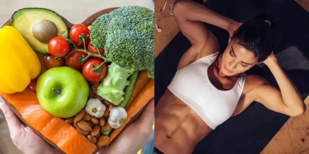 Alimentación buena mas rutina de ejercicios saludables