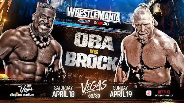 Brock Lesnar vs Oba Femi combate de fuerza en WrestleMania 42